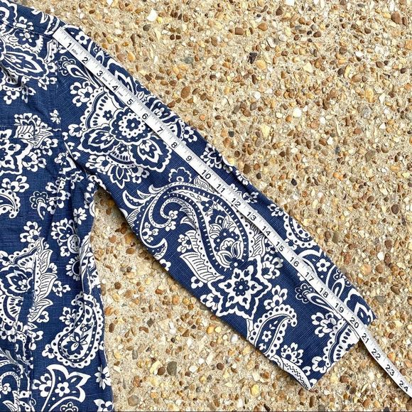 Charter Club Paisley Blue Button Down Jacket M - Picture 5 of 6